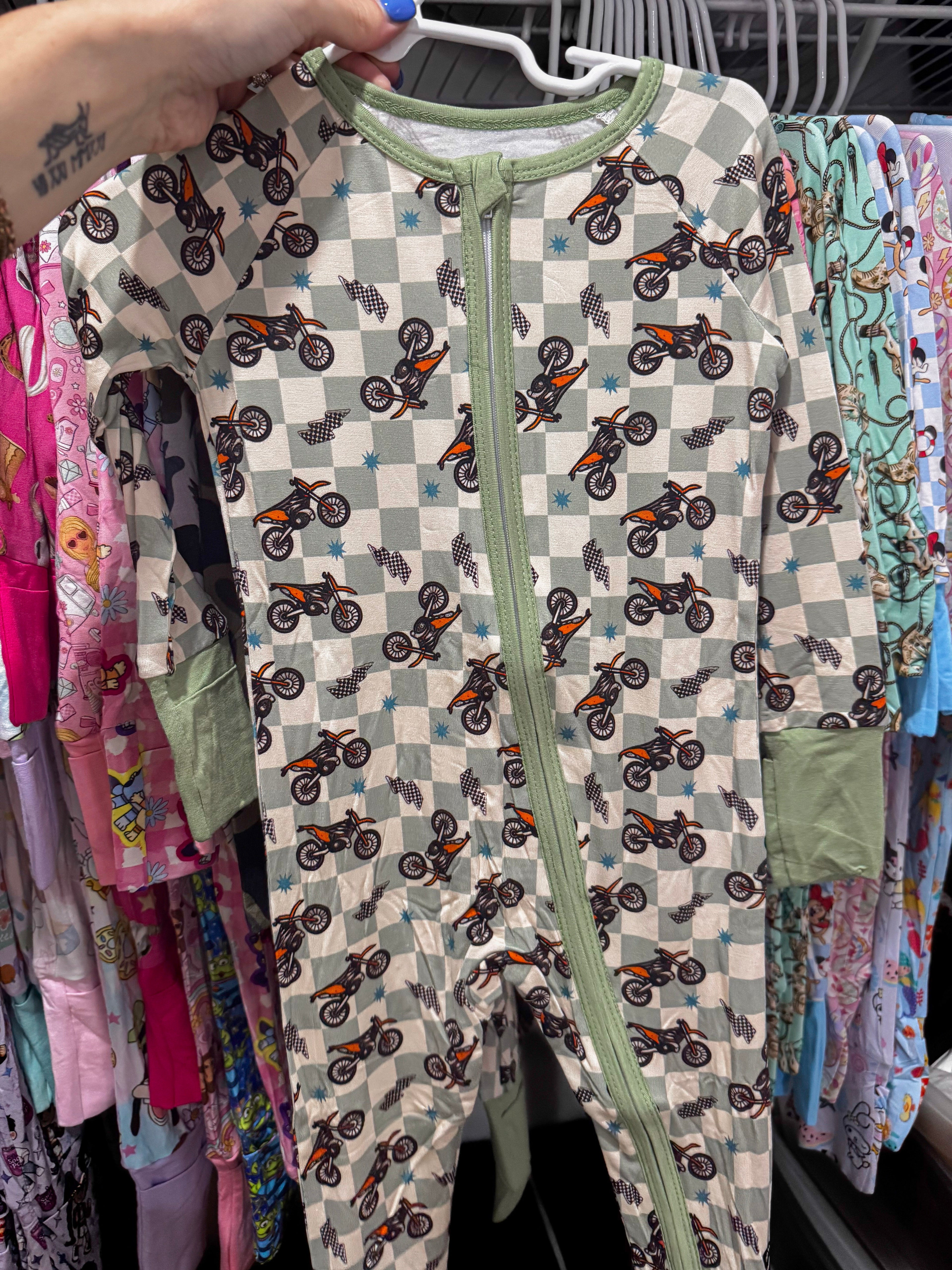 Green Dirtbike Bamboo PJs