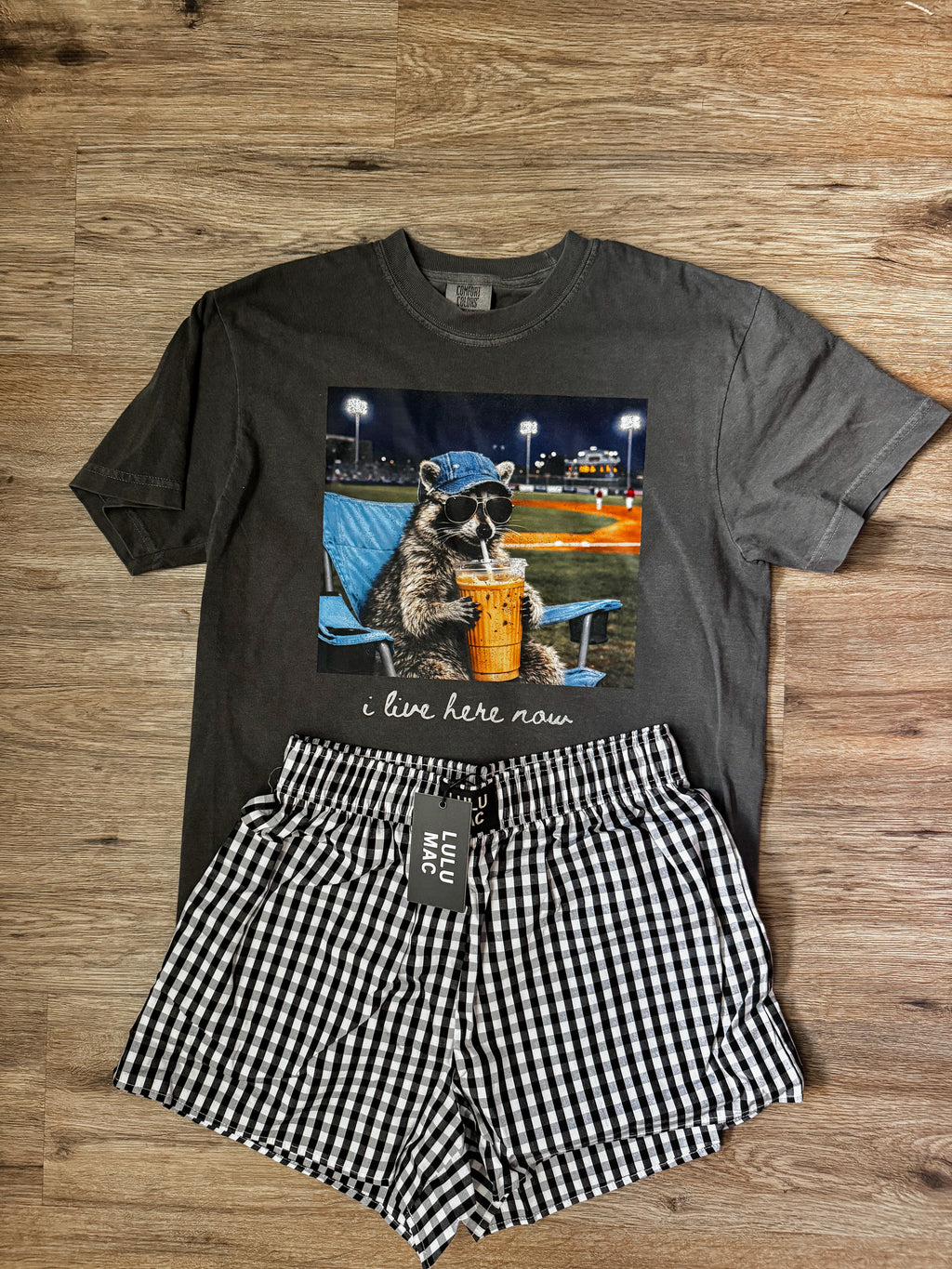 Baseball I live here now raccoon T Shirt