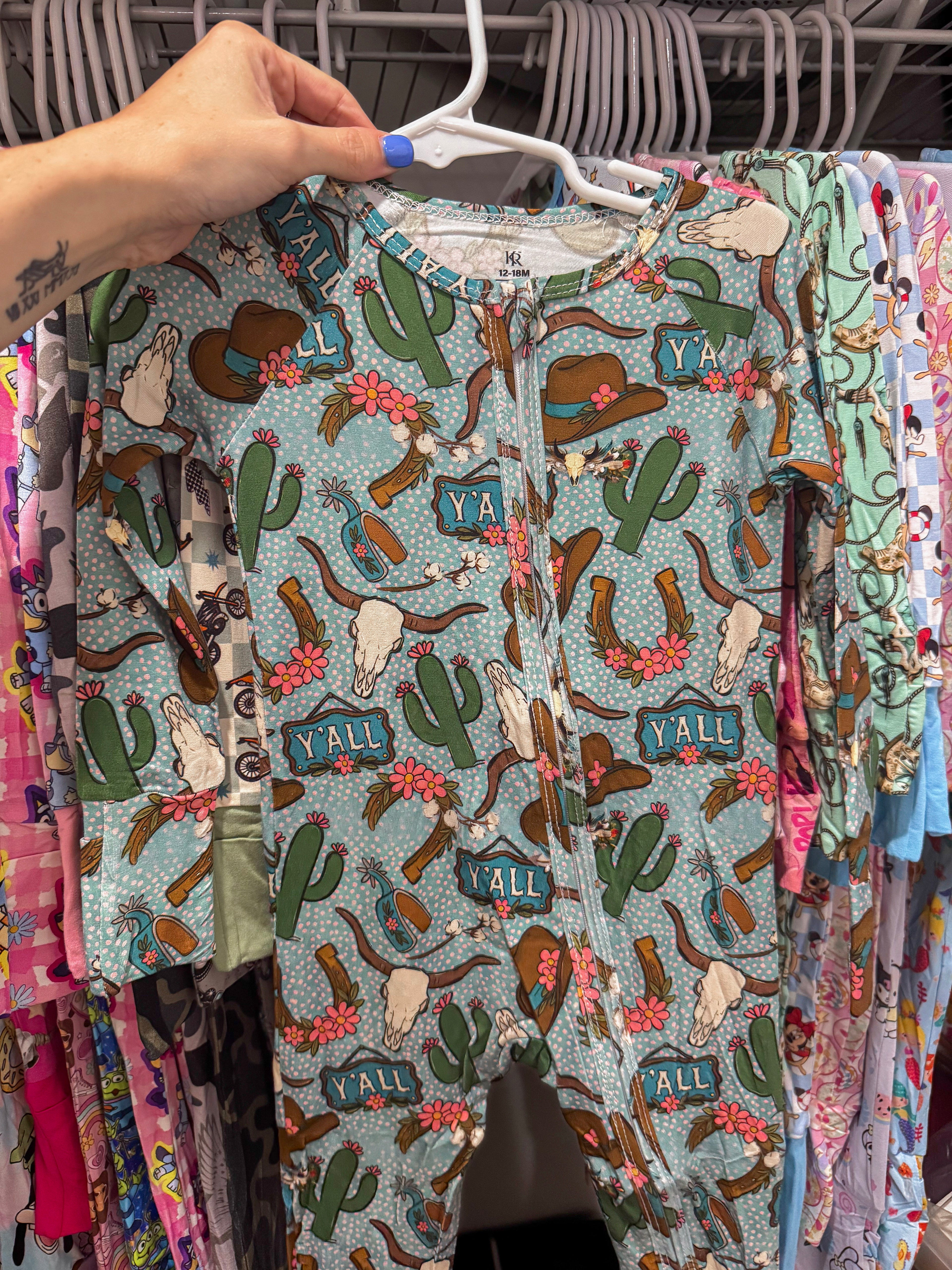 Western Blue Yall Bamboo PJs