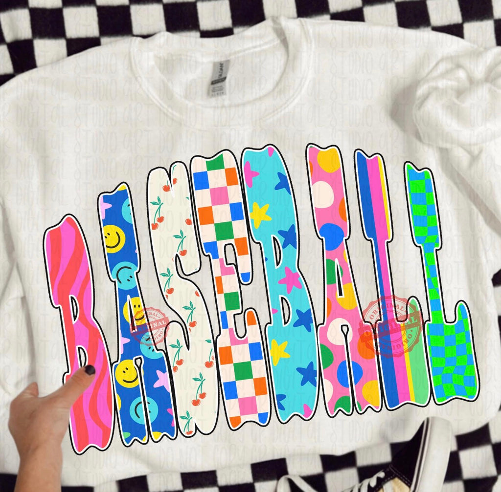 Baseball Fun Bright Colors T Shirt