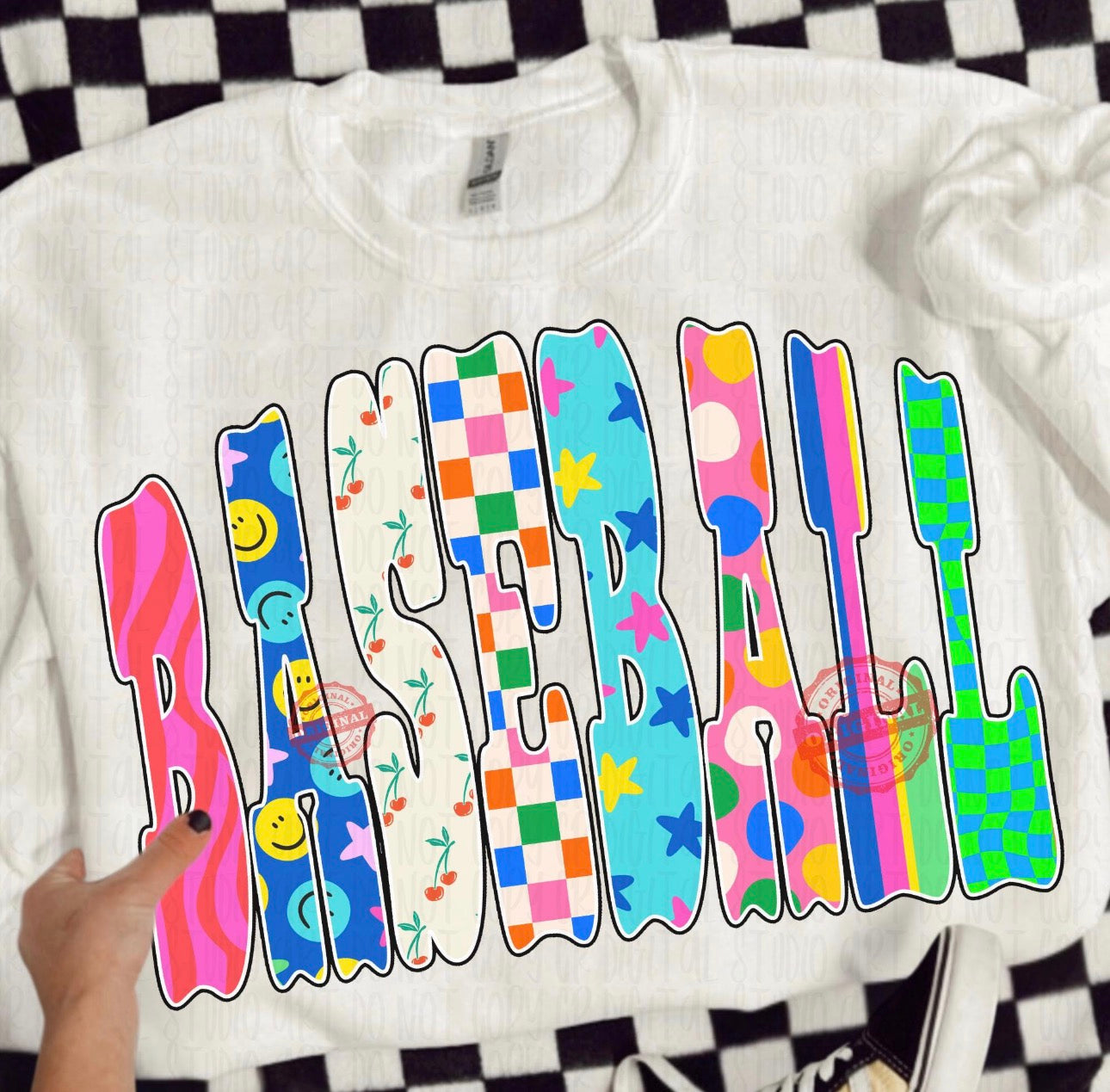 Baseball Fun Bright Colors T Shirt
