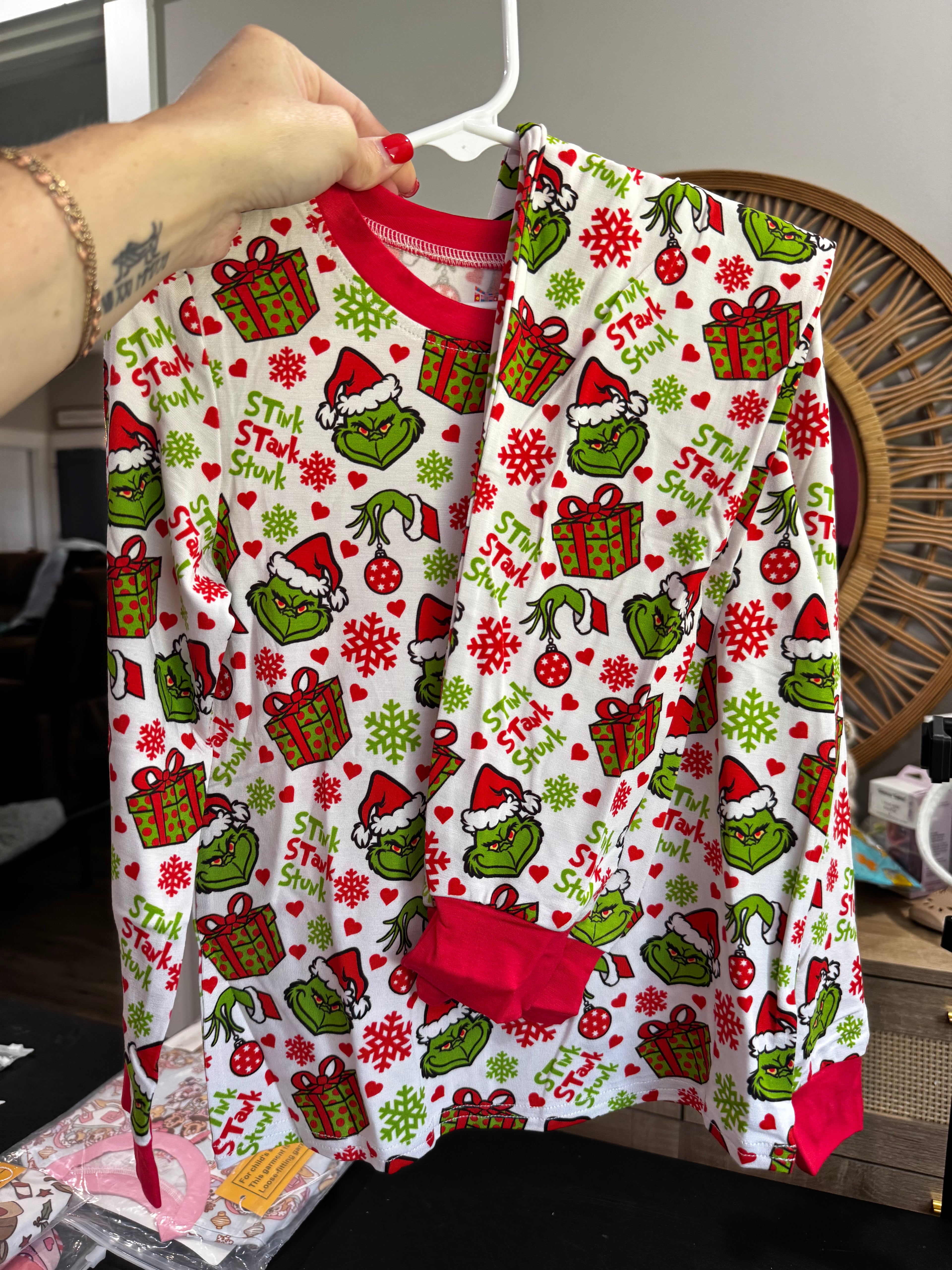 Red + Green Bamboo PJs 2 Piece