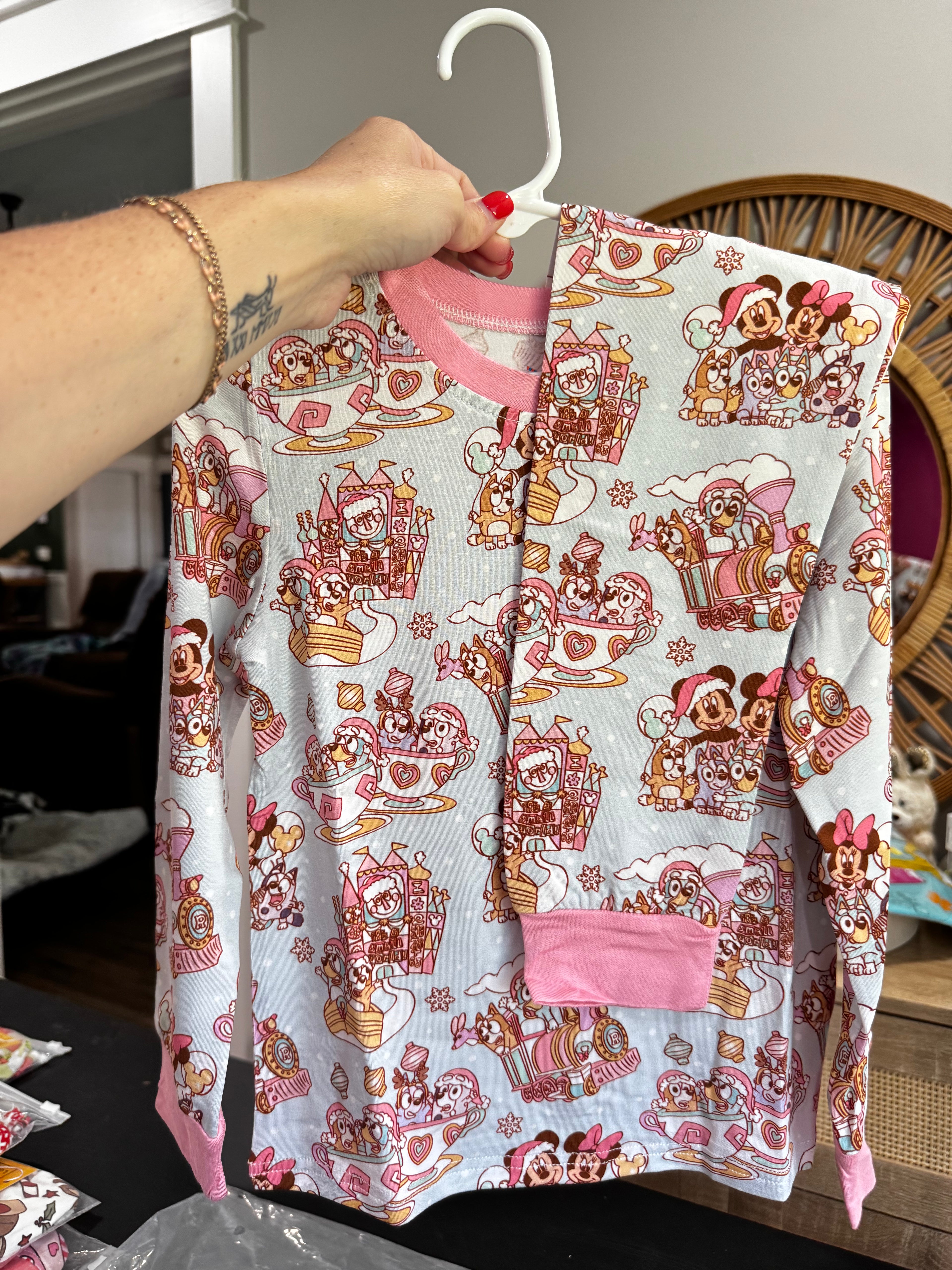 Pink + Blue Winter Bamboo PJs 2 Piece