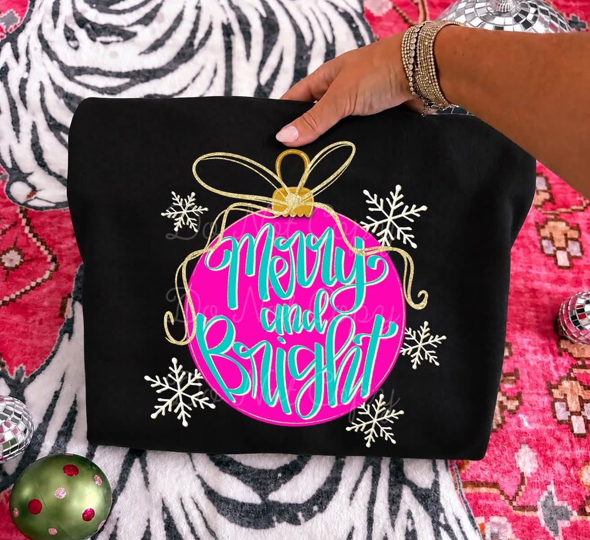 Merry & Bright Ornament Black