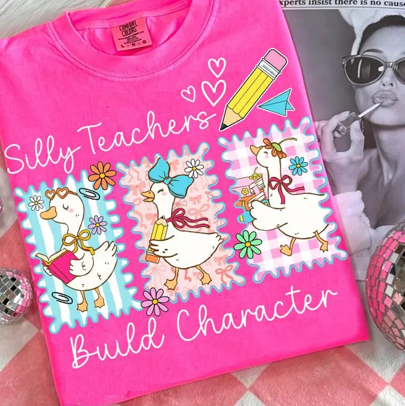 Silly Teacher Builds Character T Shirt