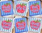 Striped Teacher Apple with Grade T Shirt