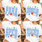 Checkered Teacher Para Occupation School T Shirt