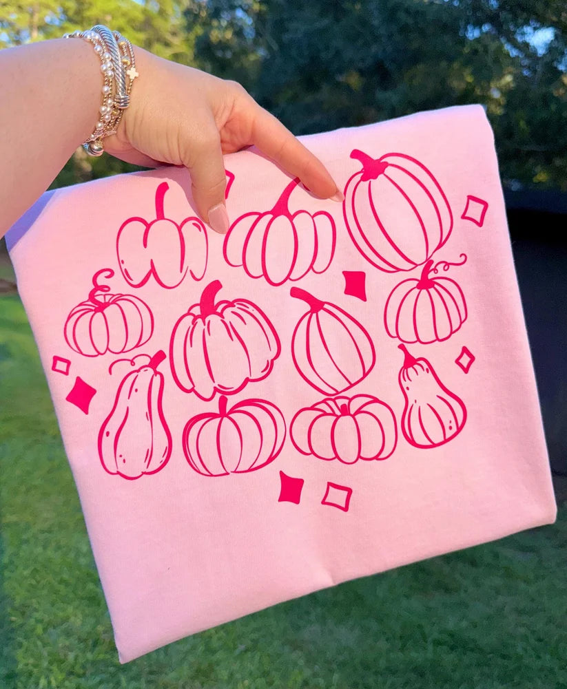 Preppy Pink Pumpkin T Shirt